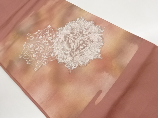 JAPANESE NAGOYA OBI / WOVEN FLOWER & BIRD